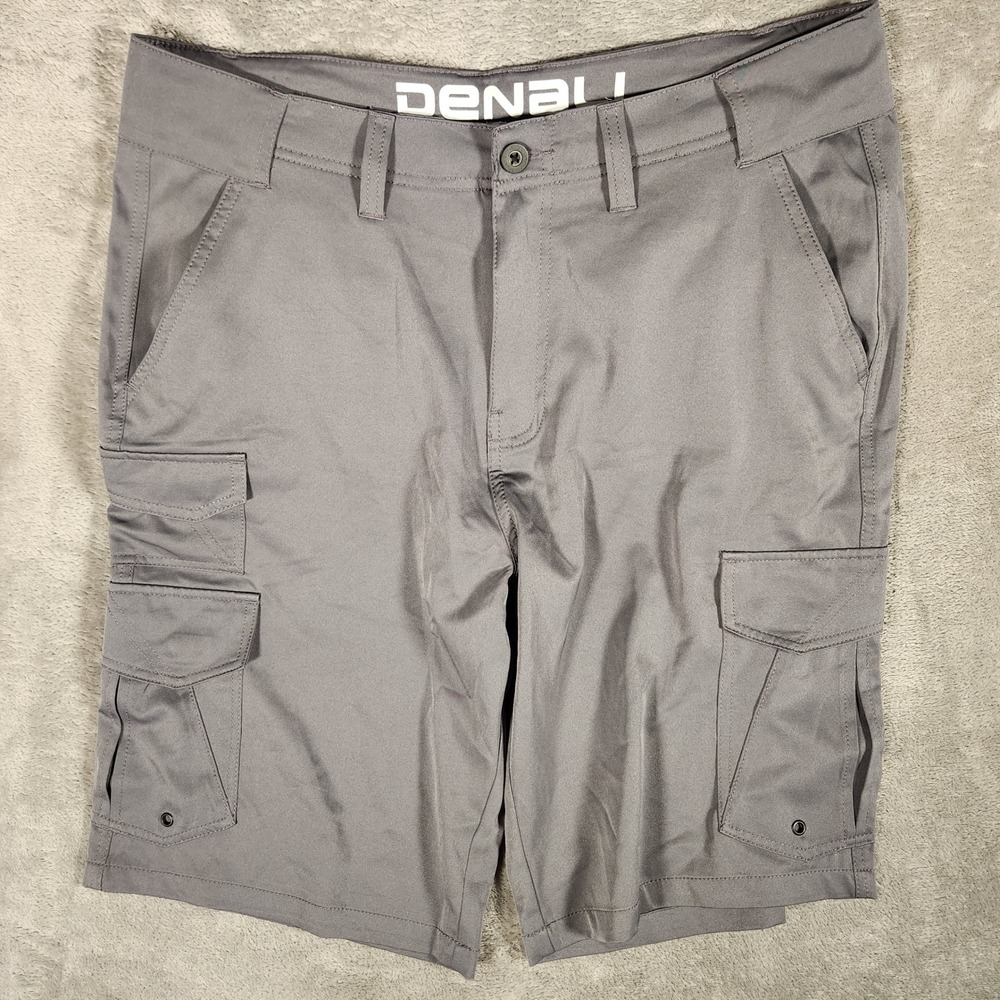 Denali Cargo Shorts Mens 34 Gray Excellent Hiking Fishing Outdoor Performance